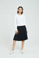 Mia Mod Cotton Black Pleated Skirt