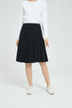 Mia Mod Cotton Black Pleated Skirt