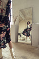 Rose Gold Waisted Floral Dress