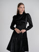 Rose Gold Satin Drape Dress Black