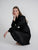 Rose Gold Satin Drape Dress Black