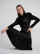 Rose Gold Satin Drape Dress Black