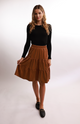 Bliss Tiered Corduroy Skirt Rust